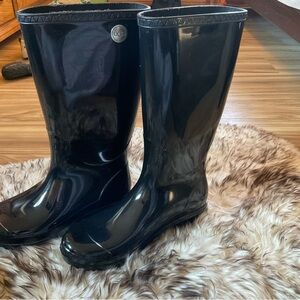 UGG Glossy Black Waterproof Boots